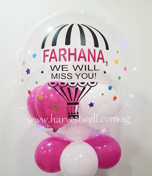 Hot Air Balloon Customised Print On Bubble Balloon